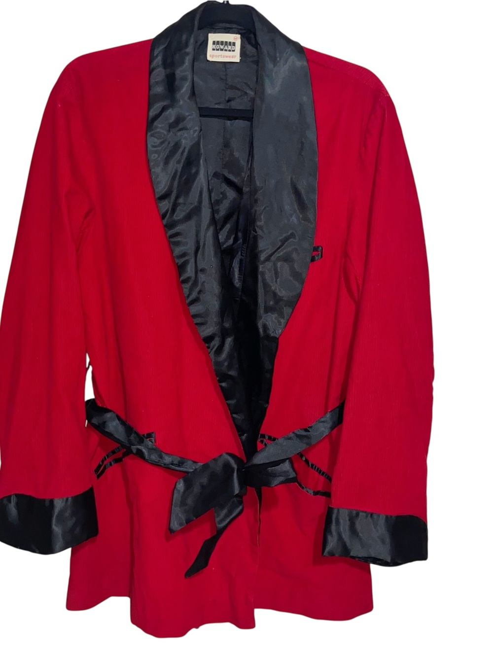 Vintage Howard Sportswear Smoking Jacket Mens Medium Corduroy/Satin Hugh Hefner